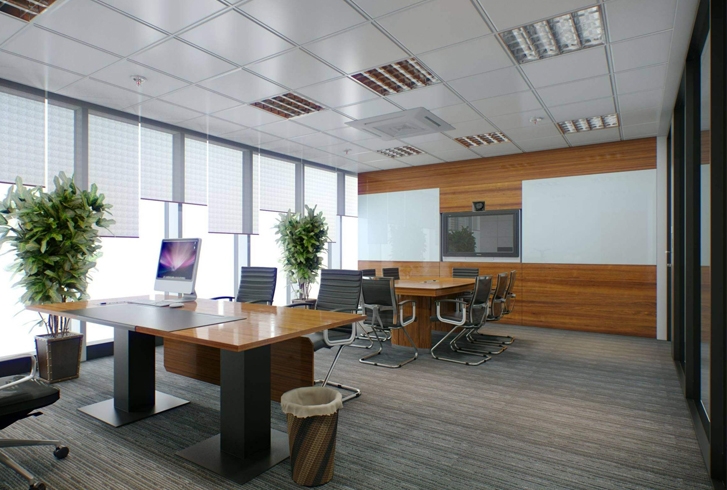 Plastic floor of office building